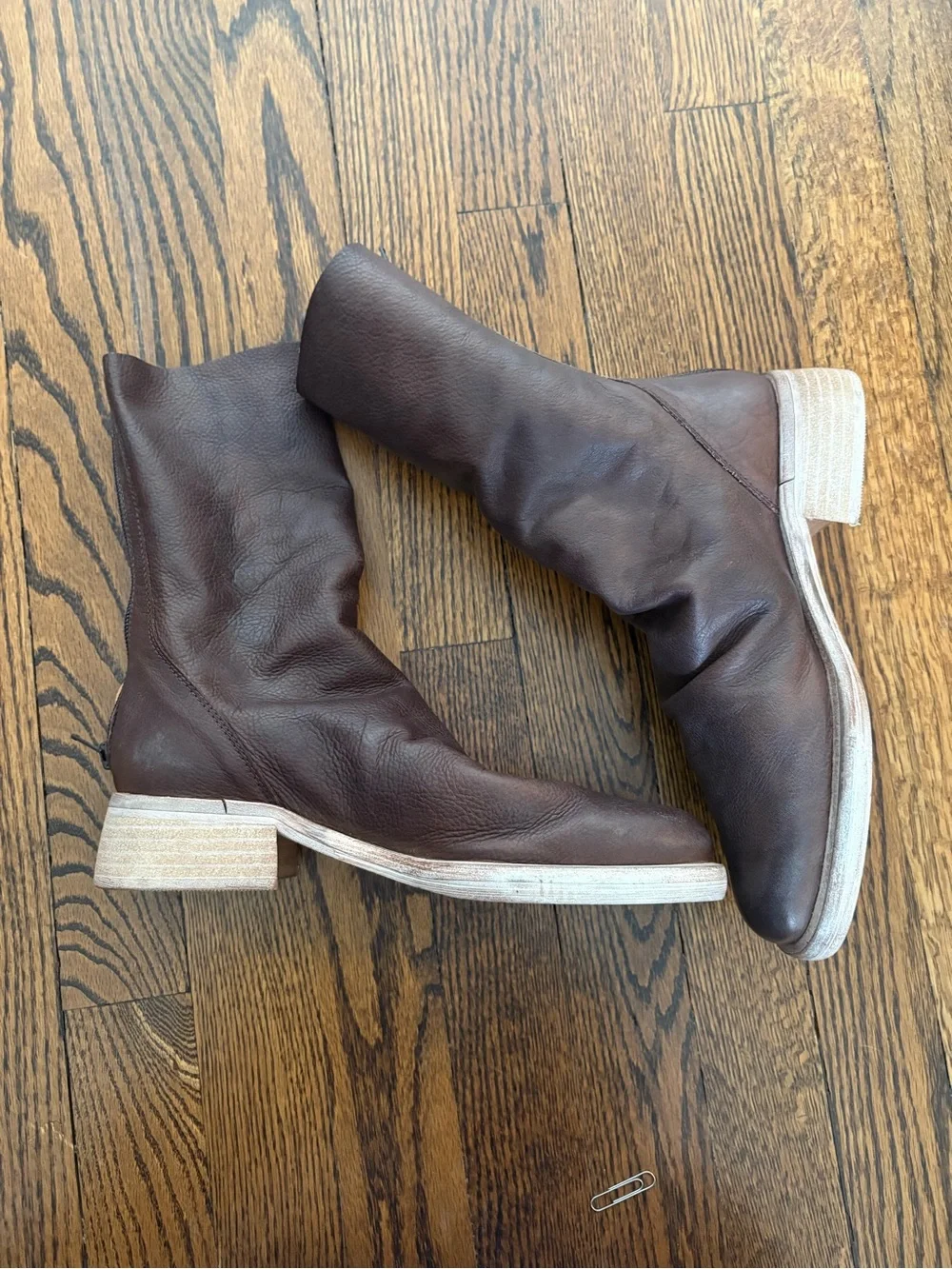 Free People Brown Leather Mid-Calf Boots - Picture 3 of 5
